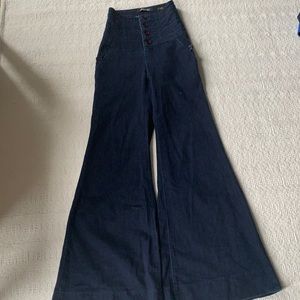 Serfontaine High Waist Corset detail Flair Denim